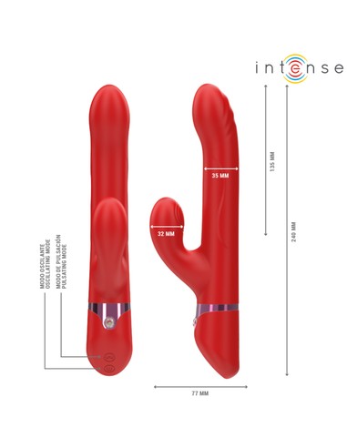 INTENSE FUN LELE Vibrador Multifunción Rotatorio Oscilación Rojo | Kiwiku