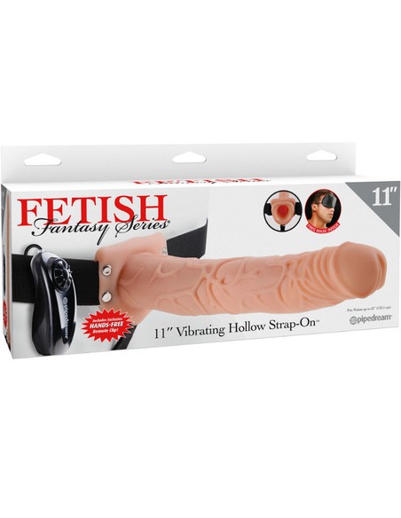 Arnés Vibrador Hueco 11 Pulgadas FETISH FANTASY SERIES con Testículos | Kiwiku