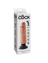 King Cock Dildo Vibrador 15.24 Cm Natural Con Ventosa y Multivelocidad