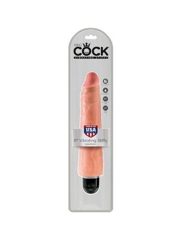 KING COCK Vibrador Realístico Stiffy 23 cm Natural | Multivelocidad Sumergible | Kiwiku