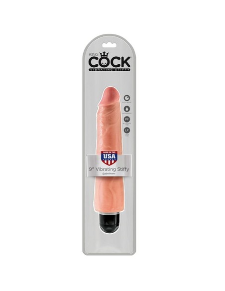 KING COCK Vibrador Realístico Stiffy 23 cm Natural | Multivelocidad Sumergible | Kiwiku