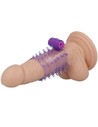 Casual Love Ring Funda Pene Vibrador Lila para Parejas, Anillo Elástico Con Vibración y Nódulos Estimulantes