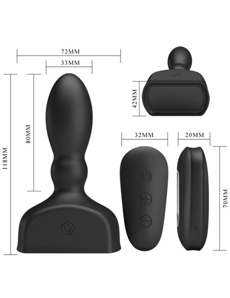 PRETTY LOVE Mariel Vibrador Prostático Inflable | 12 Modos Vibración | Kiwiku