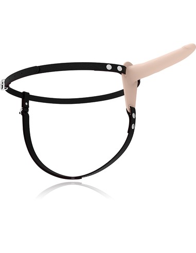 FETISH SUBMISSIVE HARNESS Arnés Vibrador Silicona Flesh 15 cm | Kiwiku
