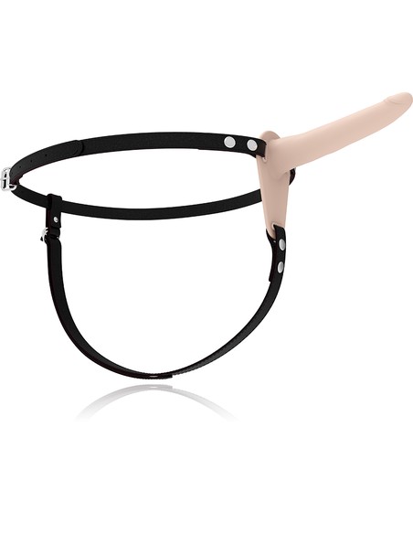 FETISH SUBMISSIVE HARNESS Arnés Vibrador Silicona Flesh 15 cm | Kiwiku