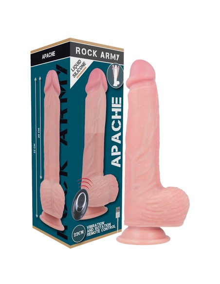 ROCK ARMY Liquid Silicone Apache Vibrador con Arnés Premium 20.5 cm | Comprar en Kiwiku