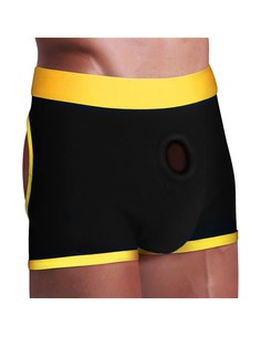 lovetoy_calzoncillo_boxer_shorts_horny_strapon_talla_xl/xxl_unisex_amarillo_y_negro_con_arnés_abierto_6970260905732_oferta 2