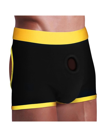 lovetoy_calzoncillo_boxer_shorts_horny_strapon_talla_xl/xxl_unisex_amarillo_y_negro_con_arnés_abierto_6970260905732_promocion