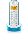 Telefono single azul y blanco