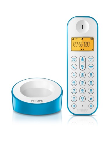 TELEFONO SINGLE AZUL Y BLANCO D1201WA/23 kiwiku.com