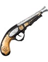 Boland Pistola Pirata 00694 - 28 Cm - Plástico - Color Dorado, Plateado y Negro - Estilo Histórico