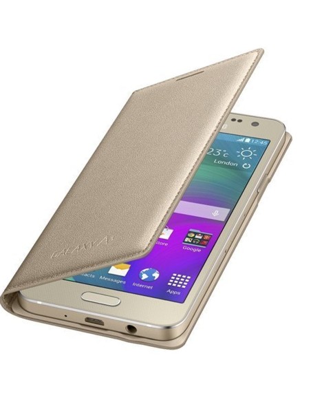 Funda Flip Wallet Galaxy A3 Oro EF-FA300BFEGWW kiwiku.com