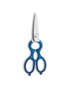 Tres Clavelés Tijeras de Cocina Multiusos Inox 8 pulgadas Acero Inoxidable Azul para Cascanueces y Corte Universal