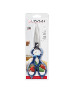 tres_clavelÉs_tijeras_de_cocina_multiusos_inox_8"_acero_inoxidable_azul_para_cascanueces_y_corte_universal_8410990004018_oferta 2
