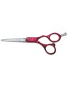 Tres Claveles Tijera de Peluquería Duraluminio Roja 6.5 D 3c Corte Suave Filo Alta Dureza