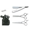 Tres Claveles Estuche Skool 2 Tijeras Peluquería 5.5 pulgadas Corte y Esculpir Con Navaja 3c pulgadas y Cuchillas Repuesto