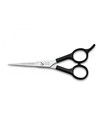 Tres Claveles Tijera de Peluquería Scuola Apoyada 5.5 Pulgadas Negra Con Filo Microdentado