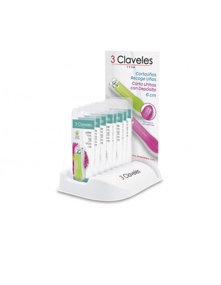 tres_claveles_cortauñas_recoge_uñas_rosa-verde_6_cm_expositor_24_unidades_8410990124259_oferta