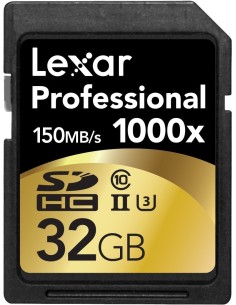 Lexar LSD32GCRBEU1000 - Tarjeta de memoria SecureDigital de 32 GB (clase: 10) 1000X UHS2 LSD32GCRBEU1000 kiwiku.com