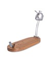 Tres Claveles Jamonero Plegable Con Cabezal Giratorio Base de Madera de Bambú Medidas 47x18.5x37 Cm