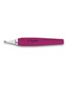 Tres Claveles Cortacutículas Color Inox 10 Cm Punta en Acero Inoxidable Forma en V Rosa