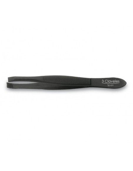 tres_claveles_pinza_cangrejo_negra_8_cm_acero_carbono_estriado_para_depilación_precisa_8410990122323_oferta