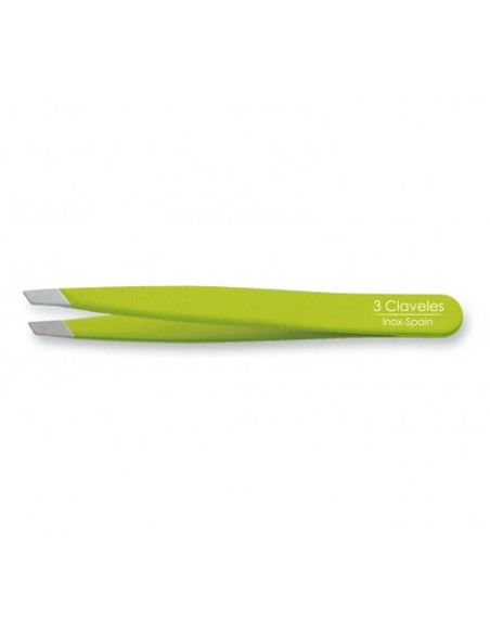 tres_claveles_pinza_de_depilar_sesgada_verde_9_cm_acero_inoxidable_8410990122750_oferta
