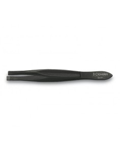 #3 en Top 20 Accesorios Peluqueria Más Vendidos - Tres Claveles Pinza Recta Negra 8 Cm Punta Fina Acero Carbono para Depilación Precisa