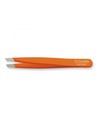 Tres Claveles Pinza de Depilar Sesgada Inoxidable Naranja 9 Cm