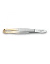 Tres Claveles Pinza Cangrejo Punta Dorada 8 Cm Acero Carbono Estriado para Depilación Precisa