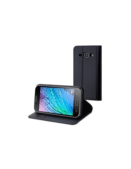 funda wallet folio negra función soporte samsung galaxy j1 muvit MUSNS0186 kiwiku.com