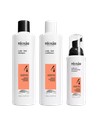 Nioxin Scalp + Hair Kit System 4 para Cabello Dañado y Visiblemente Ralo - Champú, Acondicionador y Tratamiento para Cuero Cabel
