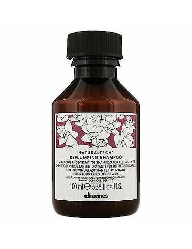 DAVINES Naturaltech Replumping Shampoo 100ml | Kiwiku - Hidratación para Cabello Seco y Envejecido