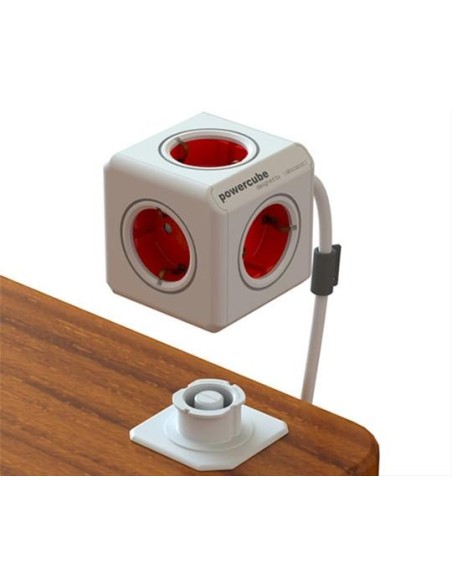 Allocacoc PowerCube - Enchufe de red con 5 tomas y alargo, Rojo: Kiwiku.com: Informática