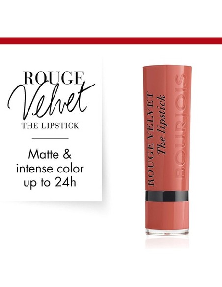 Bourjois Rouge Velvet The Lipstick #15 Peach Tatin | Barra Labios Mate Hidratante | Kiwiku