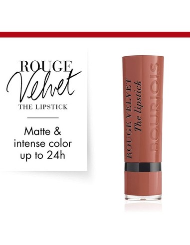 Bourjois Rouge Velvet The Lipstick #16 Caramelody | Barra Labios Mate Hidratante Kiwiku