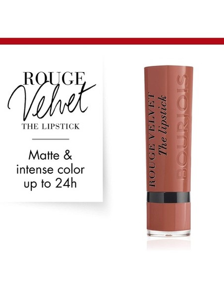 Bourjois Rouge Velvet The Lipstick #16 Caramelody | Barra Labios Mate Hidratante Kiwiku