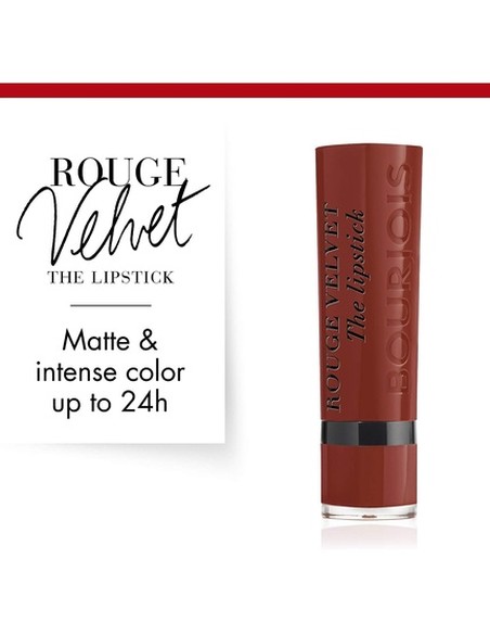 Bourjois Rouge Velvet The Lipstick #12 Brunette | Barra de Labios Mate Terciopelada 6 ml | Kiwiku