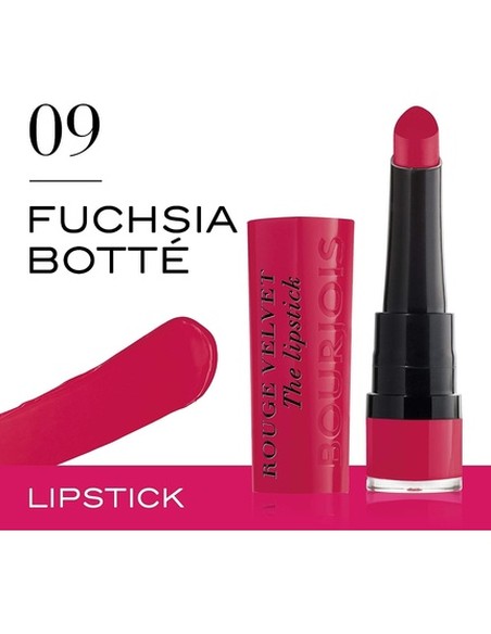 Bourjois Rouge Velvet #09 Fuchsia Botte Lipstick Mate Hidratante | Compra en Kiwiku
