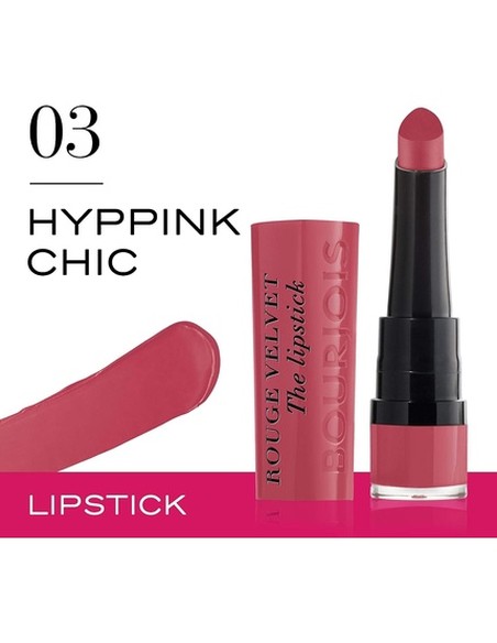 Bourjois Rouge Velvet #03 Hyppink Chic Barra de Labios Mate Rosa | Kiwiku
