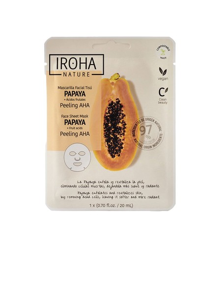iroha_papaya_peeling_aha_mascarilla_facial_tissú_exfoliante_con_extracto_de_papaya_1_unidad_8436036436773_oferta
