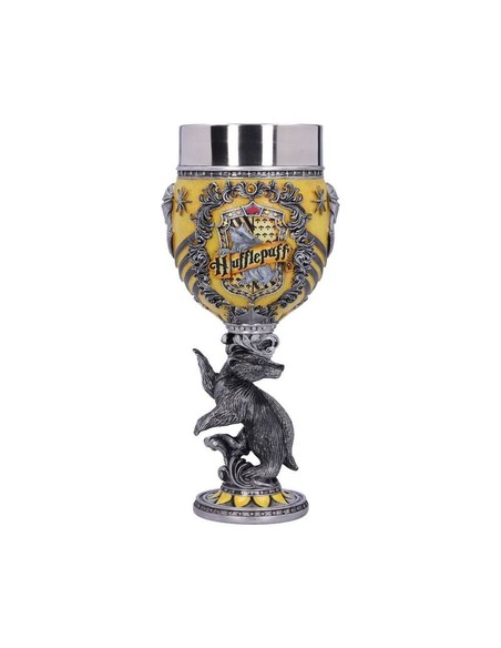 nemesis_now_copa_decorativa_harry_potter_hufflepuff_edición_coleccionista_con_detalles_dorados_y_emblema_de_la_casa