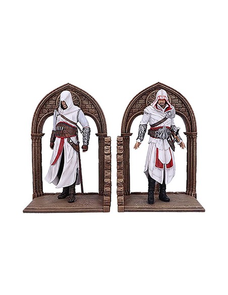 nemesis_now_sujetalibros_altaïr_y_ezio_de_assassin's_creed_24_cm_altura_resina_detallada_0801269143497_oferta