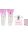 Versace Bright Crystal Eau de Toilette Set para Mujer 90 Ml + Gel de Ducha 100 Ml + Loción Corporal 100 Ml + Eau de Toilette 5 M