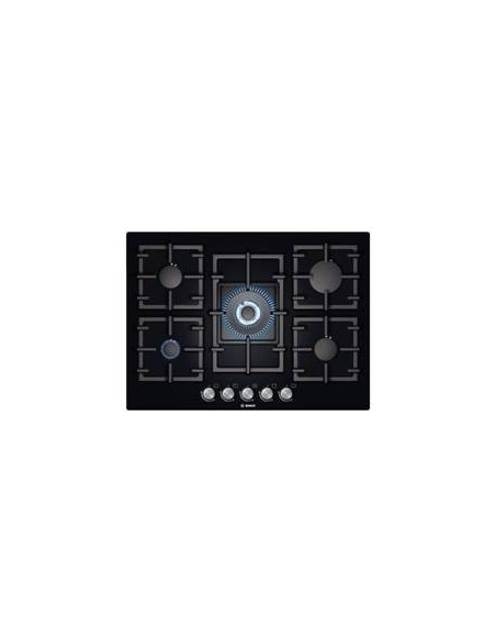 Placa de gas bosch ppq716b91e encastre 70cm, 5 quemadores, wok, parrilla, cristal negro PPQ716B91E kiwiku.com
