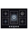 Placa de gas bosch ppq716b91e encastre 70cm, 5 quemadores, wok, parrilla, cristal negro