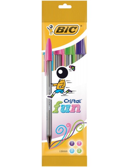 bic_blis_4_bolígrafo_cristal_xl_fashion_estándar_-_punta_fina_0.8_mm