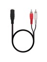 NANOCABLE Cable Audio Minijack 3,5 mm Hembra a 2 RCA Macho 1,5 Metros