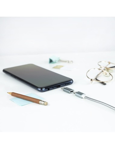 Adaptador USB-C a Micro USB NANOCABLE 10.02.0011 Aluminio Plata | Kiwiku