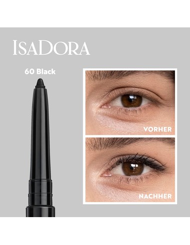 IsaDora Intense Eyeliner 24h Wear 60 Intense Black 0.35g | Delineador Ojos Resistente al Agua | Kiwiku